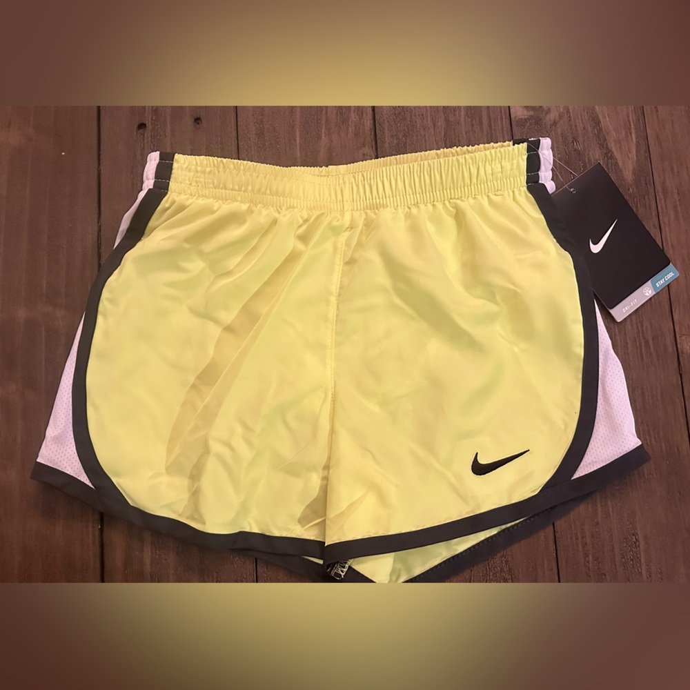 Nike neon yellow Dri-fit girls shorts